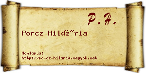 Porcz Hilária névjegykártya